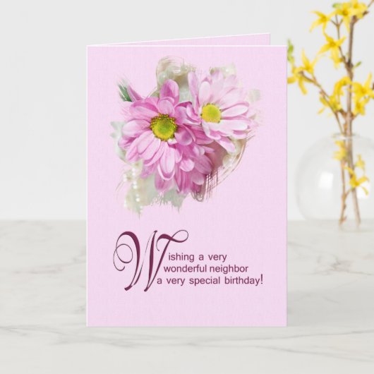 隣り合う人のためにデイジー付きの誕生日カード カード (黄色い花)