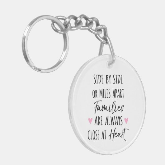 隣り合う、またはマイル離れたファミリが近いハート キーホルダー (正面左)