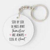 隣り合う、またはマイル離れたファミリが近いハート キーホルダー (裏面)