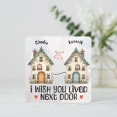 隣パーソナライズされたのギフトカードに住んでほしい 招待状 (スタンド正面)