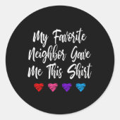 隣人お気に入りのが与えこのおもしろい ラウンドシール (正面)
