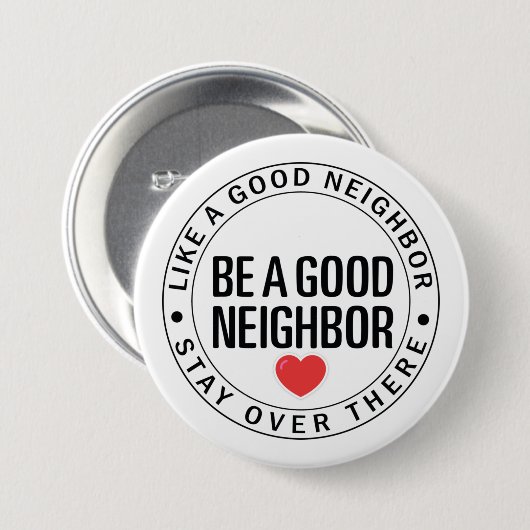 隣人として良い社会的差別の印である 缶バッジ (正面&裏面)