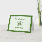 隣人のクリスマスカードChevronの木ストライプの木 シーズンカード (正面)