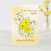隣人の場合、黄色い花を持つ誕生日カード カード (黄色い花)