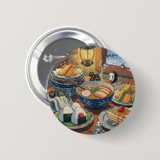 隣人の夕食 缶バッジ (正面&裏面)