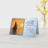 隣人の誕生日カード。ヨットがヨットで走る。 カード (黄色い花)