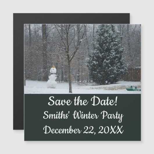 隣人の雪だるま冬の雪景色 (正面/裏面)