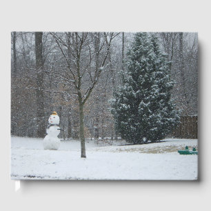隣人の雪だるま冬の雪景色 ゲストブック