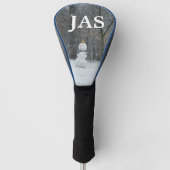 隣人の雪だるま冬の雪景色 ゴルフヘッドカバー (正面)