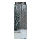 隣人の雪だるま冬の雪景色 タンブラー (裏面)