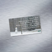 隣人の雪だるま冬の雪景色 マグネット名刺 (インサイチュ)