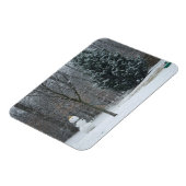 隣人の雪だるま冬の雪景色 マグネット (左側)