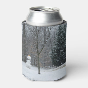 隣人の雪だるま冬の雪景色 缶クーラー