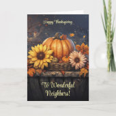 隣人や隣人が幸せな感謝祭 カード (正面)