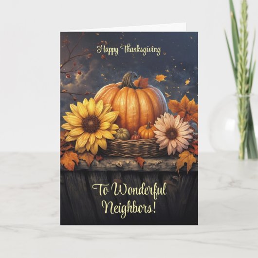 隣人や隣人が幸せな感謝祭 カード (正面)
