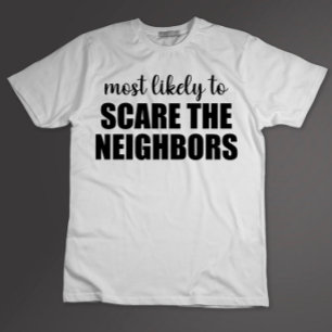 隣人を怖がらせる可能性大！楽しいハロウィンのおかしなデザイン Tシャツ