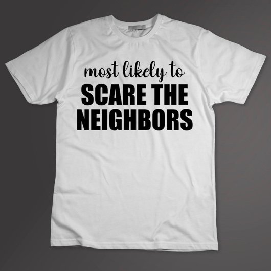 隣人を怖がらせる可能性大!楽しいハロウィンのおかしなデザイン Tシャツ