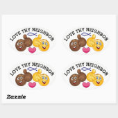 隣人を愛せよ 楕円形シール (シート)