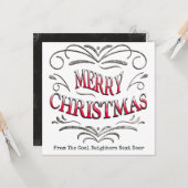 隣人メリーカッコいいクリスマスフラットグリーティングカード カード (正面/裏面インサイチュ)