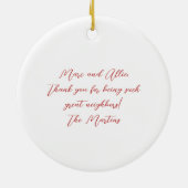 隣人最高の家のクリスマス図解入りの、写真付きのは セラミックオーナメント (裏面)