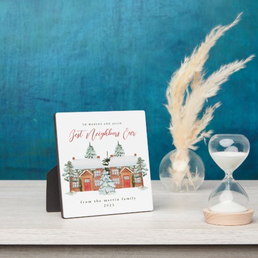 隣人最高の家のクリスマス図解入りの、写真付きのは フォトプラーク (インサイチュ)