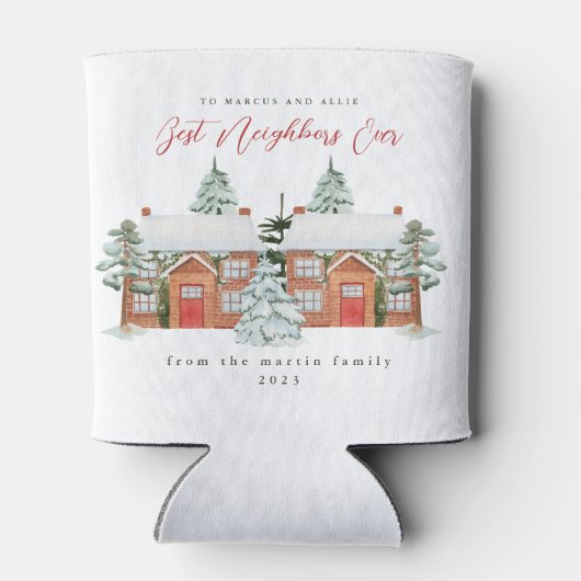 隣人最高の家のクリスマス図解入りの、写真付きのは 缶クーラー (裏面)