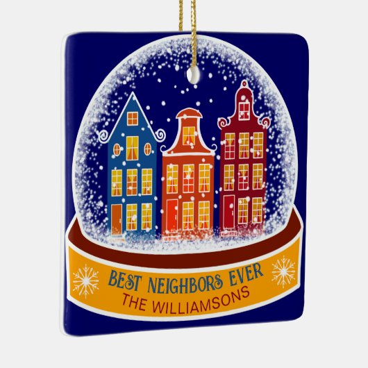 隣人最高の家スノードロブクリスマス セラミックオーナメント (右)