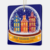 隣人最高の家スノードロブクリスマス セラミックオーナメント (左)