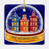 隣人最高の家スノードロブクリスマス セラミックオーナメント (裏面)