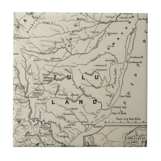 隣接したフロンティアのZululandの地図 タイル (正面)