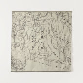 隣接したフロンティアのZululandの地図 タペストリー (正面(横))