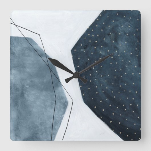 隣接した抽象的概念 スクエア壁時計 (正面)