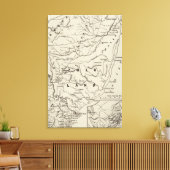 隣接するフロンティアを持つズルランドの地図2 キャンバスプリント (インサイチュ (リビング))