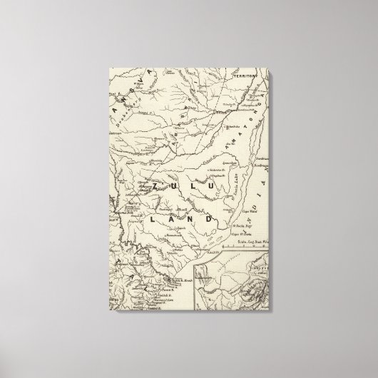 隣接するフロンティアを持つズルランドの地図2 キャンバスプリント (正面)