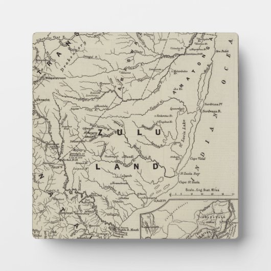 隣接するフロンティアを持つズルランドの地図 フォトプラーク (正面)