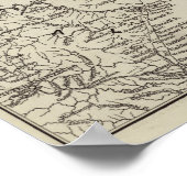 隣接するフロンティアを持つズルランドの地図 ポスター (角)