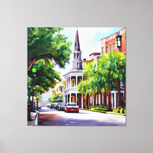 隣接フレンドリー者 キャンバスプリント (正面)