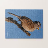 雀が朝日に向かって鳴く ジグソーパズル (横)