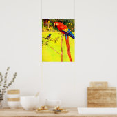 雀とオウム ポスター (キッチン)