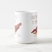 雀に簡単に気を取られパーソナライズされたる コーヒーマグカップ (中央)