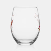 雀に簡単に気を取られパーソナライズされたる ステムなしワイングラス (左)