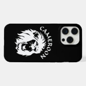 雄々しいライオンの顔 - カメルーン iPhoneケース (裏面横)