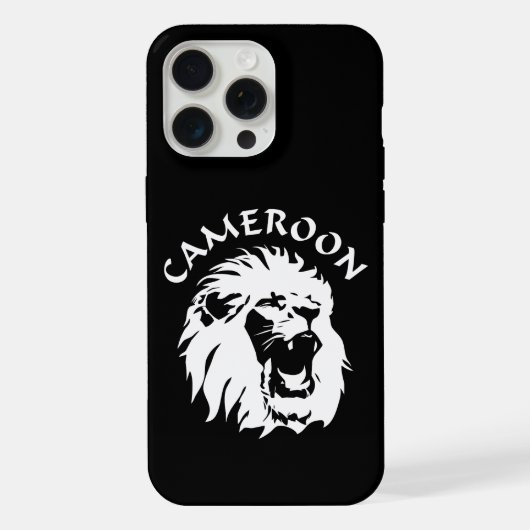 雄々しいライオンの顔 - カメルーン iPhoneケース (裏面)