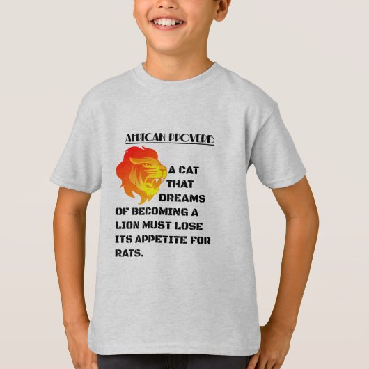 雄たけびをあげるライオンの頭 Tシャツ (正面)
