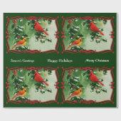 雄と雌の深紅色緑 ラッピングペーパー (フラット)