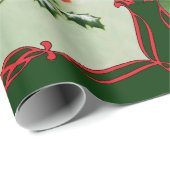 雄と雌の深紅色緑 ラッピングペーパー (ロールコーナー)