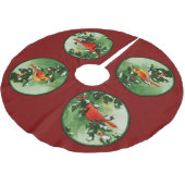 雄と雌の深紅色赤 ブラッシュドポリエステルツリースカート (アングル)