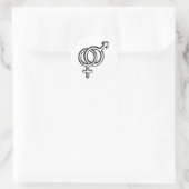 雄と雌の記号 ラウンドシール (バッグ)