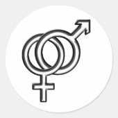 雄と雌の記号 ラウンドシール (正面)