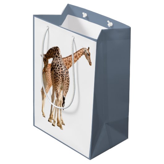 雄と雌の2匹のキリンから分離された ミディアムペーパーバッグ (裏面アングル)